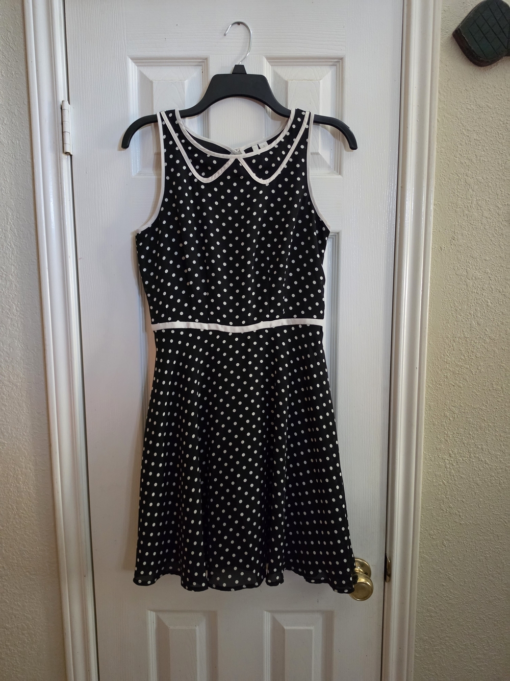 LC Lauren Conrad Black and White Polka Dot Fit-and-Flare Dress